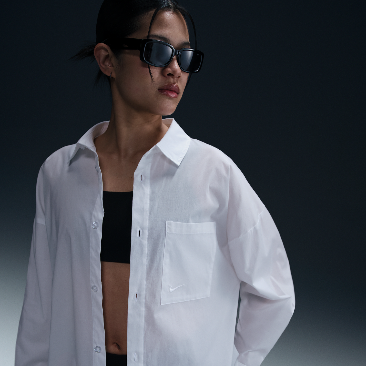Košeľa Nike Sportswear Chill Poplin Relaxed Long Sleeve Button-Up Shirt Biela | HJ0715-100, 0
