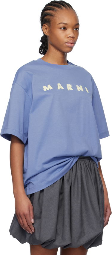 Tričko Marni Marni Scribbled Logo T-Shirt Modrá | THJET49P13 USCX42, 1