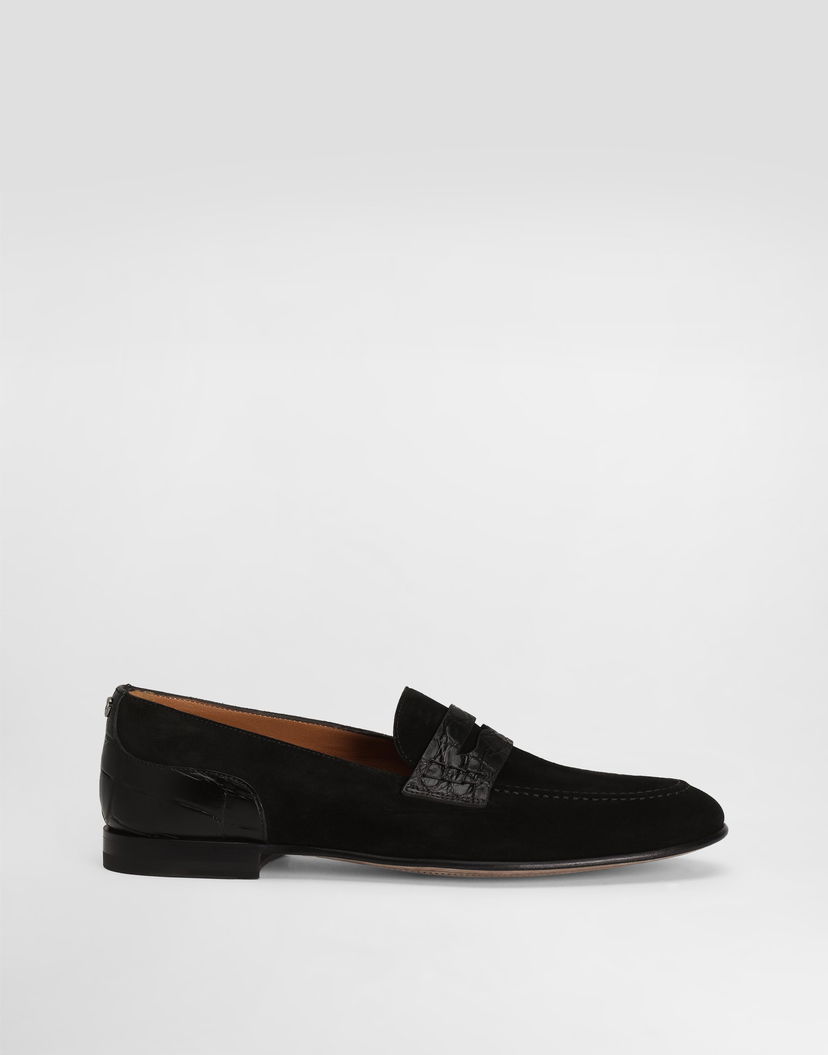 Doplnky Dolce & Gabbana Dolce & Gabbana Split Calfskin and Alligator Loafers Čierna | A50717A2E228B956