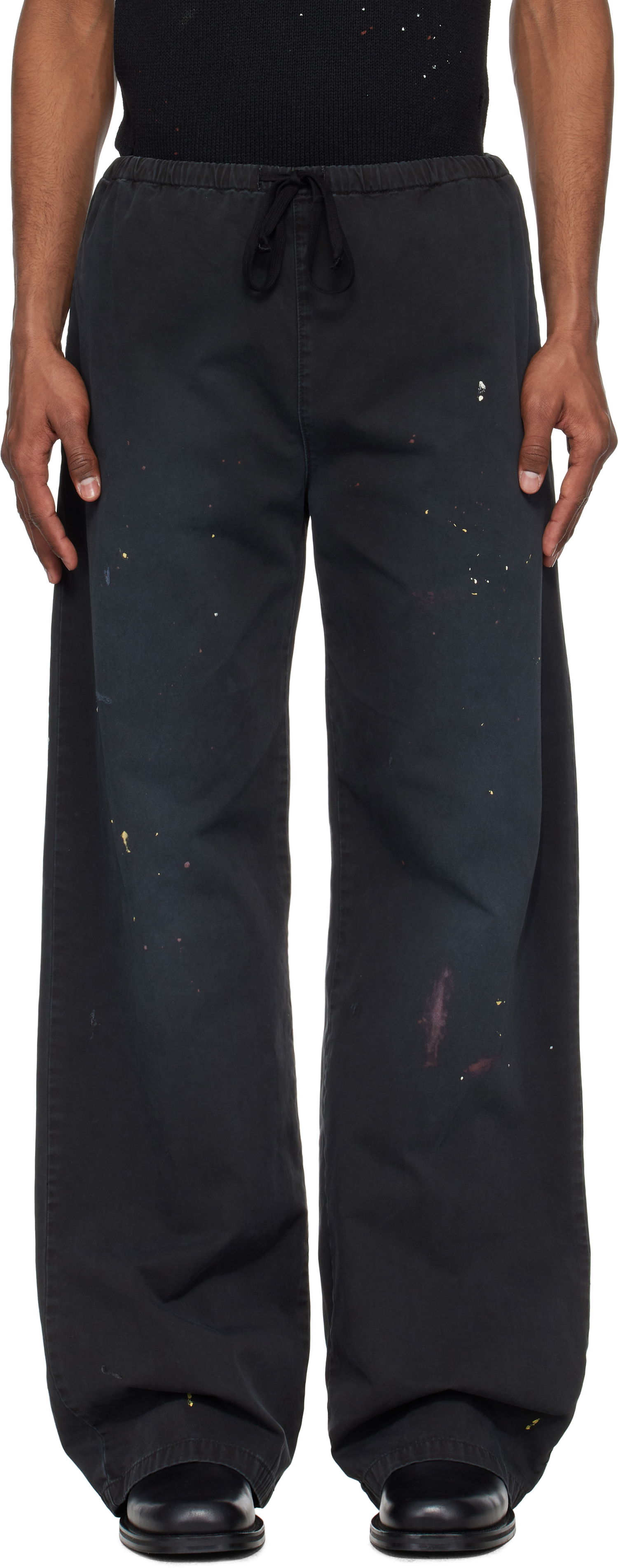 Tepláky Maison Margiela MM6 Maison Margiela Cotton Paint Splatter Trousers Čierna | SH2KA0030 M35435, 0