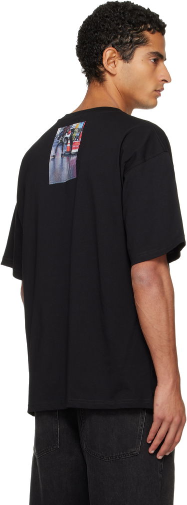 Tričko Diesel T-shirt with Roadside Scene and Car Photo Patches Čierna | A19467-0PLAT-9XX, 2