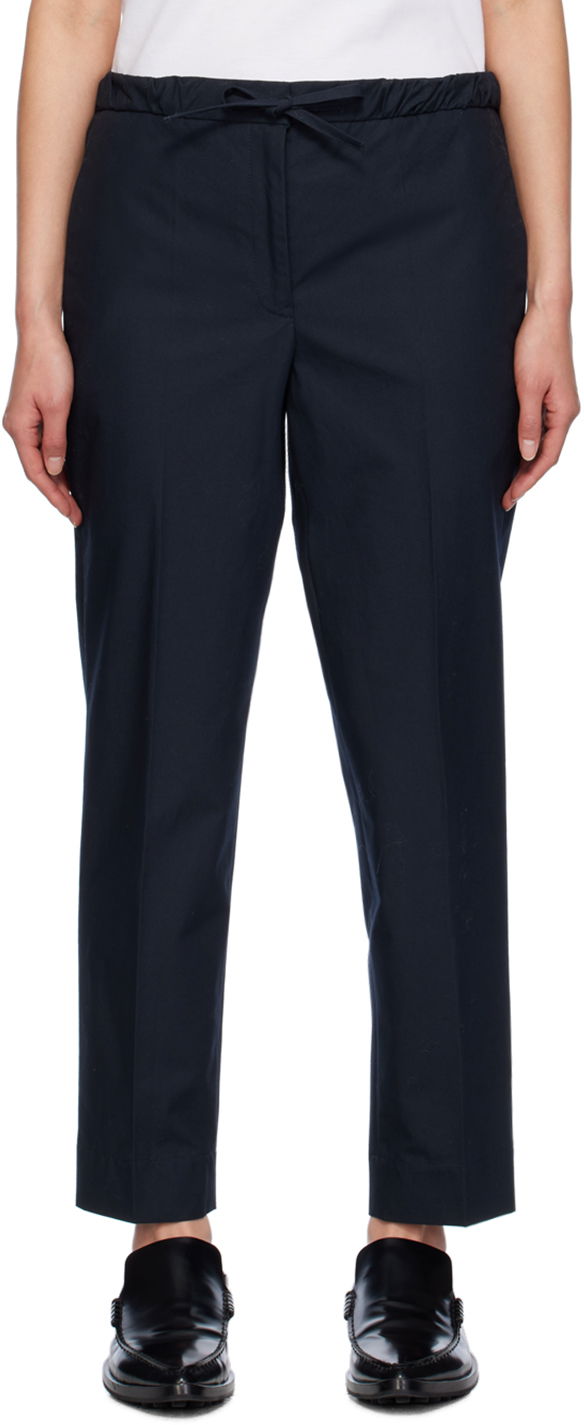 Nohavice Jil Sander Cropped Trousers Navy | J40KA0015_J45039, 0
