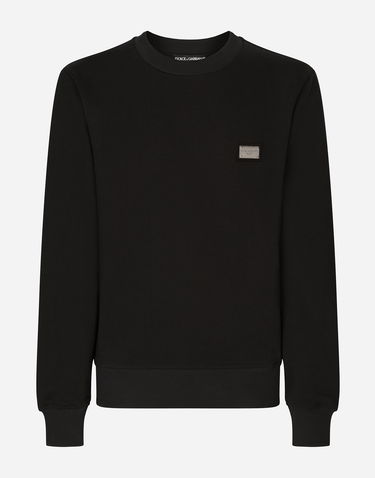 Mikina Dolce & Gabbana Jersey Sweatshirt With Branded Tag Čierna | G9ABJTG7F2GB0665, 0