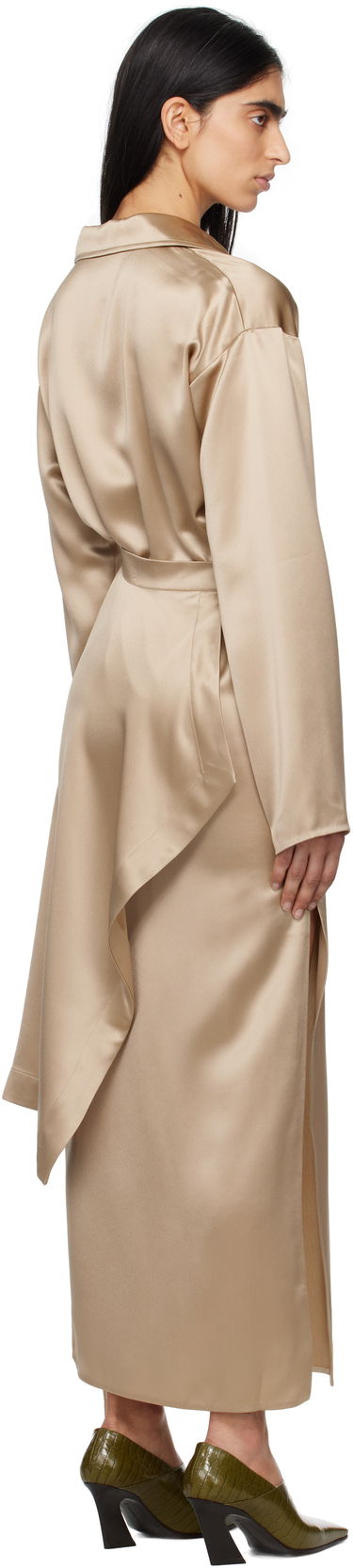 Šaty Nanushka Nanushka Colter Satin Maxi Dress Béžová | NW25RSDR02672, 2