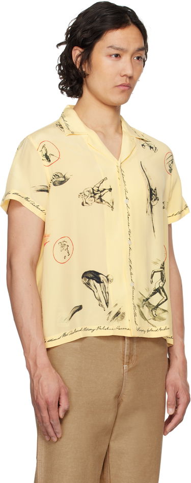 Košeľa Bode Bode Games Print Relaxed-Fit Camp Collar Shirt Žltá | MRS25SH020, 1