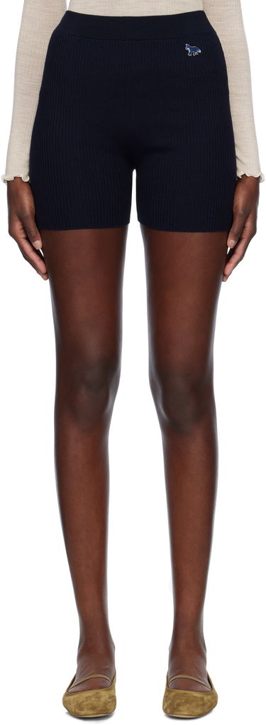 Šortky MAISON KITSUNÉ Maison Kitsuné Baby Fox Patch Fine Ribbed Shorts Navy | OW01116KT1091, 0
