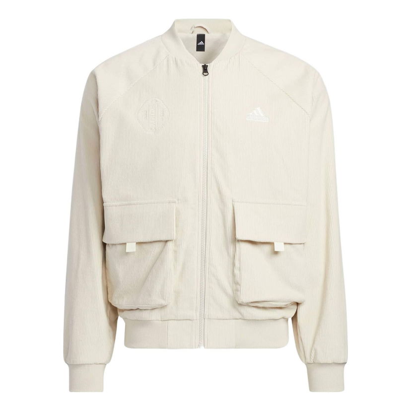 Bomber bunda adidas Originals Cord Woven Jacket Béžová | HR4446
