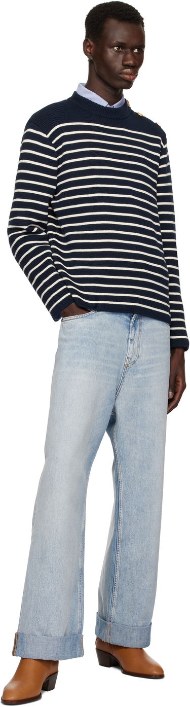 Sveter Valentino Valentino Striped Sweater Navy | 6V3KC33MAR6, 3