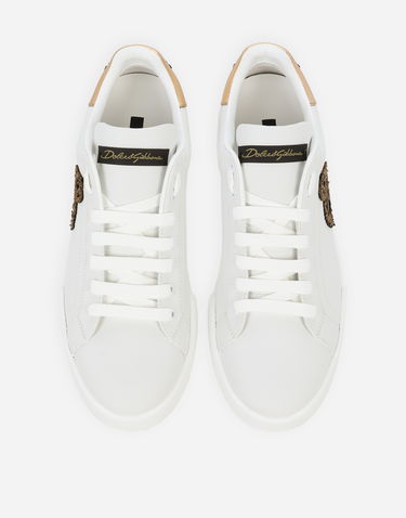 Tenisky a topánky Dolce & Gabbana Dolce & Gabbana Portofino Crown Patch Calfskin Biela | CS2330AH1368I047, 3
