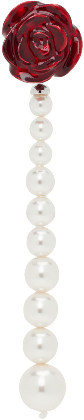 Náušnice SHUSHU/TONG YVMIN Edition Pearl Chain Rose Single Earring Červená | 22318RED00DN, 0