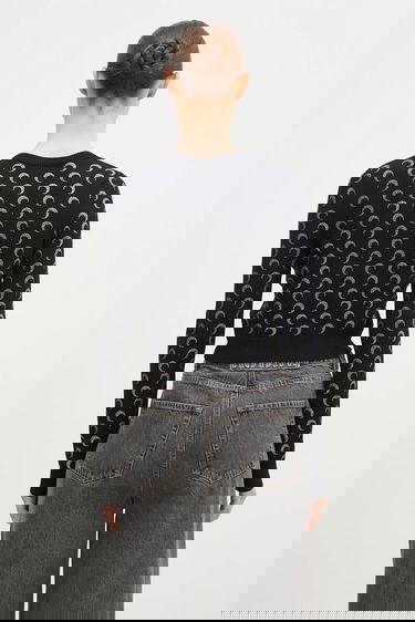 Sveter Marine Serre Moon Strass Knit Fitted Cardigan Čierna | WTK011A.RKNI0001, 2