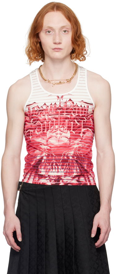 Tielko Jean Paul Gaultier Gaultier Semi-Sheer Graphic Tank Červená | 24/25-U-DB028-J544-0130, 0
