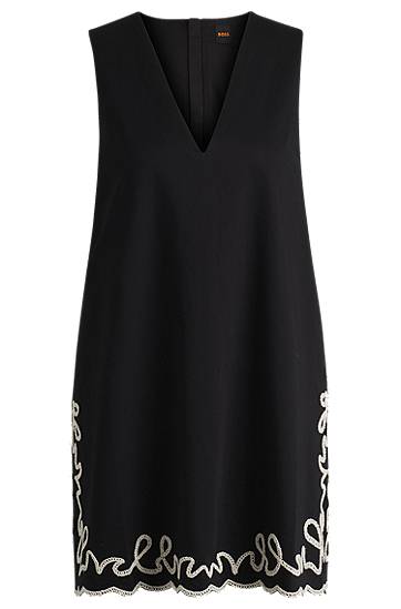 Šaty BOSS Embroidered Shift Dress Čierna | 50540370, 0