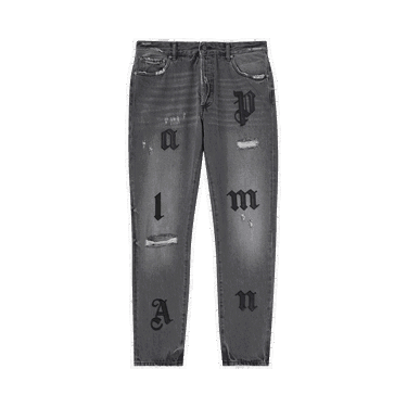 Džínsy Palm Angels Logo Classic 5 Pocket Jeans Šedá | PMYA033F22DEN0050610, 0