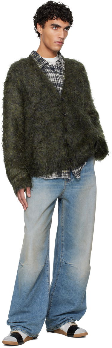 Sveter R13 Shaggy Relaxed-Fit Cardigan Zelené | R13WY200-Y206A, 3