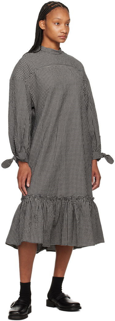Šaty YMC YMC Rushmore Gingham Midi Dress Čierna | Q1WAI, 3