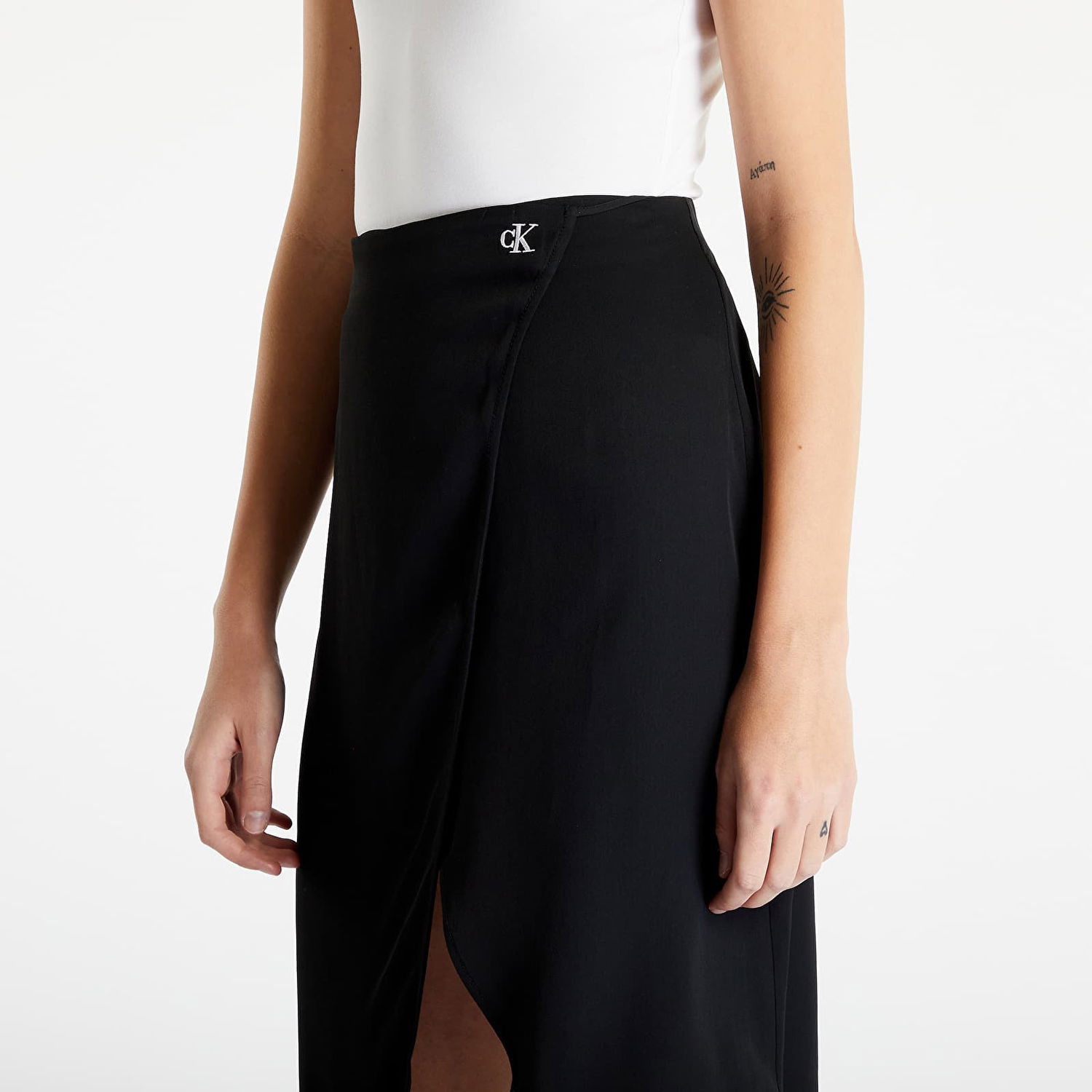 Sukňa CALVIN KLEIN Tie Detail Midi Skirt Čierna | J20J220796 BEH, 1