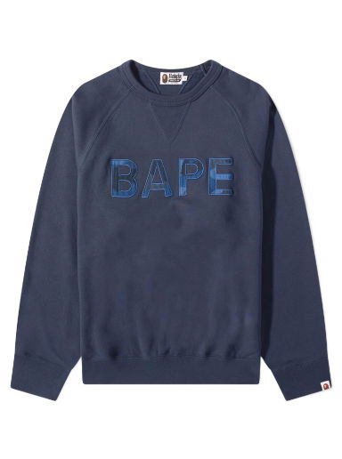 Mikina BAPE Patch Relaxed Fit Crewneck Navy Navy | 001SWJ301007M-NVY