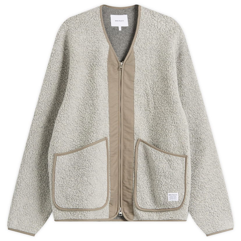 Bunda NORSE PROJECTS Otto Sherpa Wool Fleece Jacket Šedá | N55-0647-1500