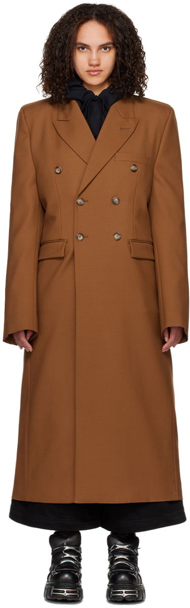 Kabáty VETEMENTS VTMNTS Double-Breasted Coat Hnedá | VL14CO460X, 0