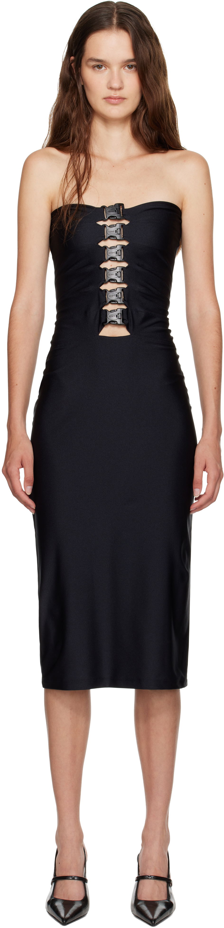 Šaty Coperni Coperni Multi Buckle Midi Dress Čierna | COPR231F5001, 0