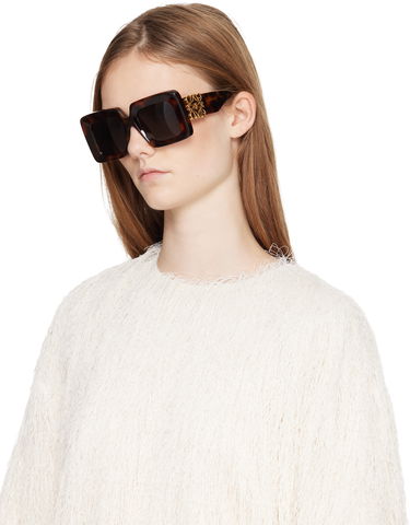 Slnečné okuliare Loewe Beveled Square Maxi Anagram Sunglasses Hnedá | LW40176UW5152E 192337240218, 3