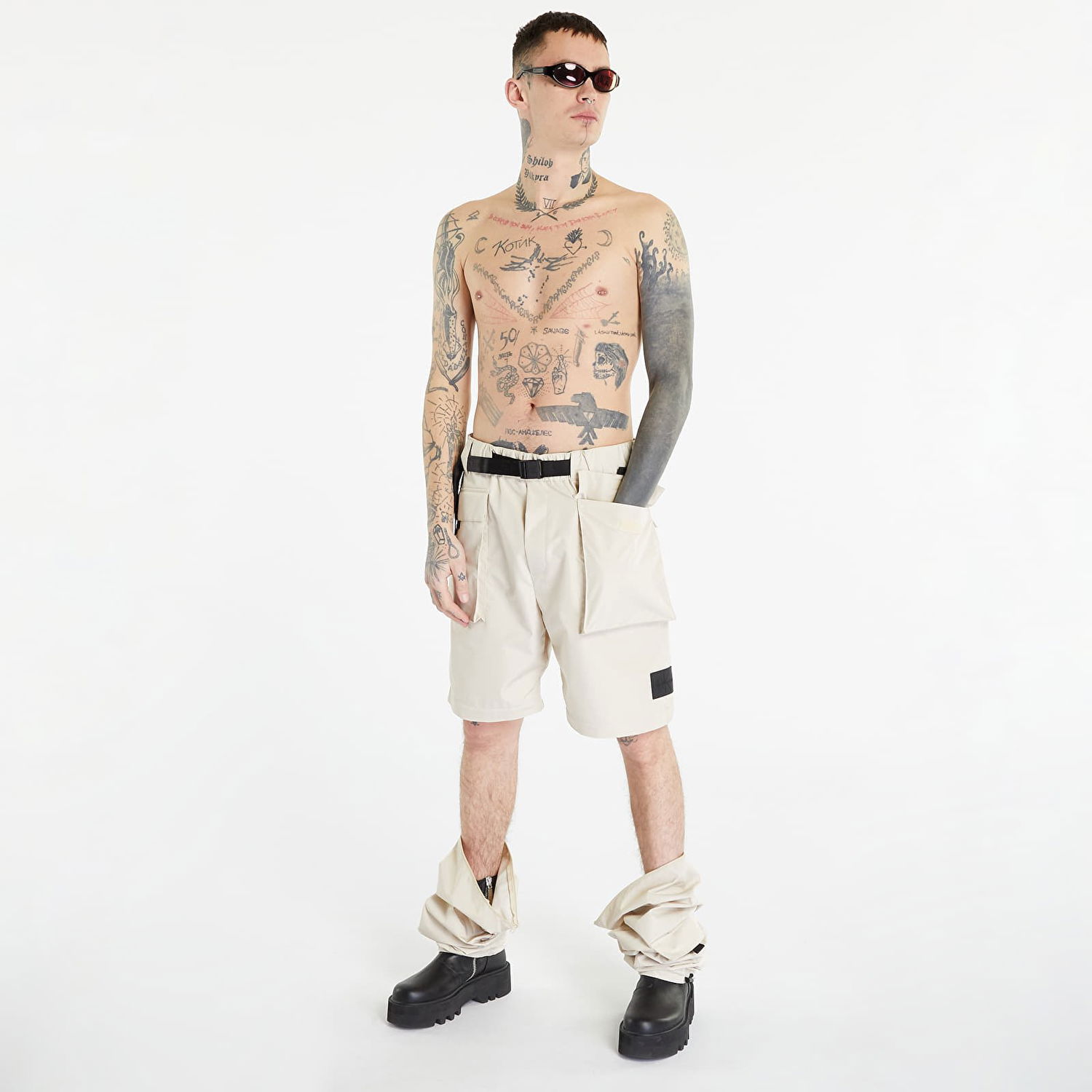Cargo nohavice CALVIN KLEIN Multifunctional Zip Woven Pants Béžová | J30J323144 ACI, 0