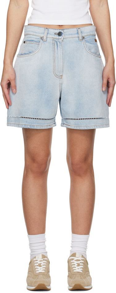 Šortky MSGM MSGM Perforated Light Washed Denim Shorts Modrá | 3841MDB230X 257271, 0