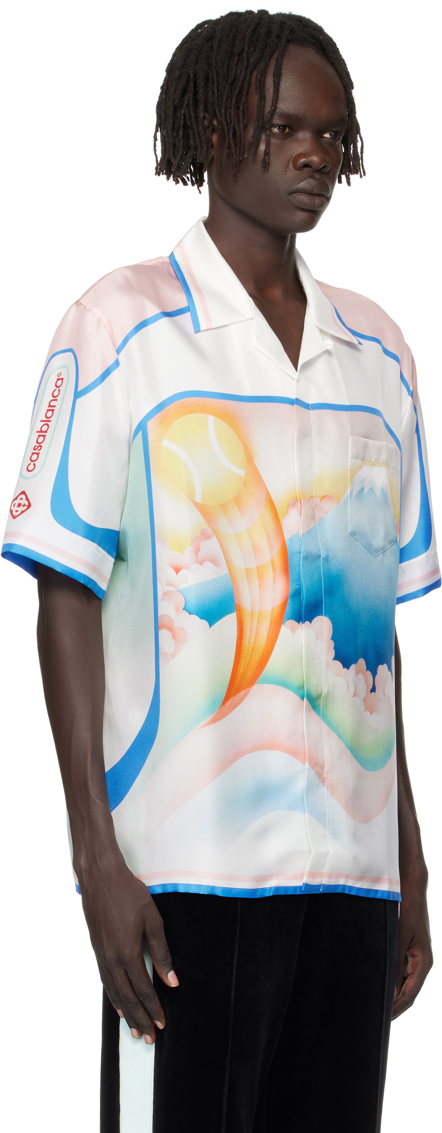 Košeľa Casablanca Casablanca Fuji Dream Silk Resort Shirt Biela | MPF25-SH-003-03, 1