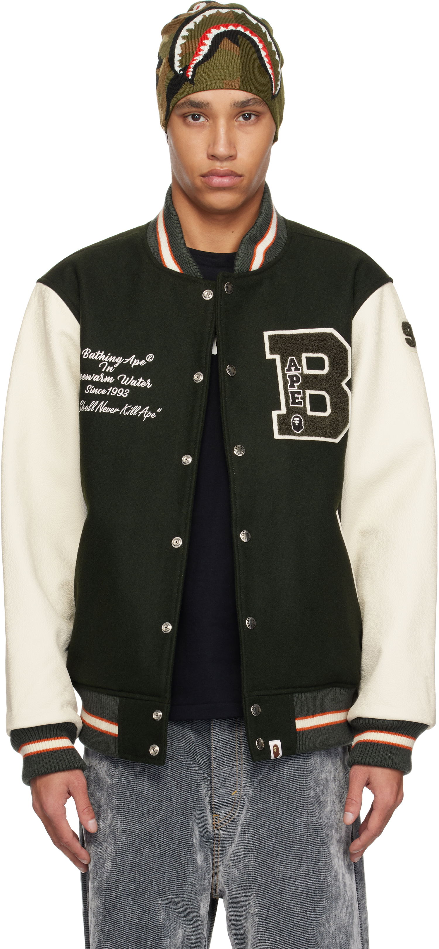 Bomber bunda BAPE A Bathing Ape Varsity Bomber Jacket Zelené | 001HJK801001M, 0