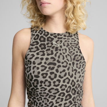Šaty Puma Leo Luxe All-Over Print Fitted Dress Hnedá | 632339_01, 1
