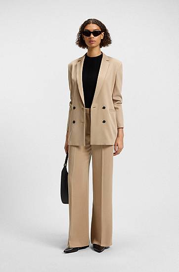 Nohavice BOSS Wide Leg Trousers Béžová | 50540807, 1