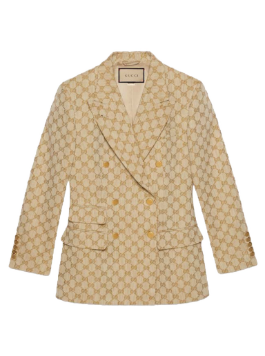 Bunda Gucci GG Linen Cotton Jacquard Jacket Béžová | 756559 ZAMC5 2254