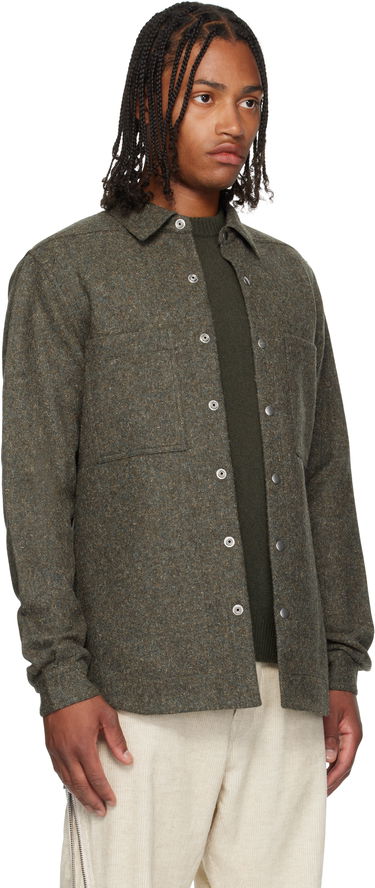 Košeľa Rick Owens Rick Owens Concordians Rugged Wool Shirt Zelené | RU02E1744 WRU, 1