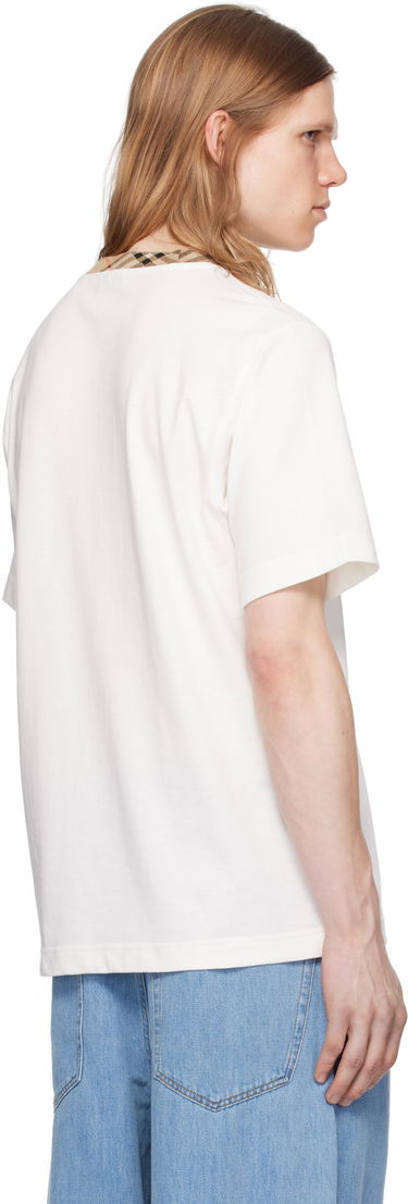 Tričko Burberry Burberry Cotton T-Shirt with Check Trim Biela | 8110100, 2