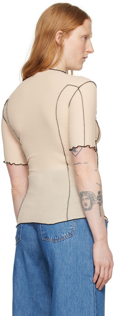 Tričko Baserange Slim 3/4 Sleeve T-Shirt Béžová | TTO3-RB-SU24, 2