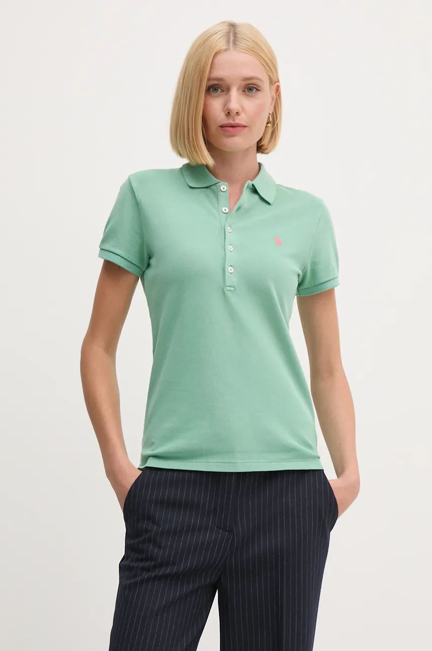 Polo tričko Polo by Ralph Lauren Slim Fit Cotton Polo Shirt Zelené | 211939271, 0