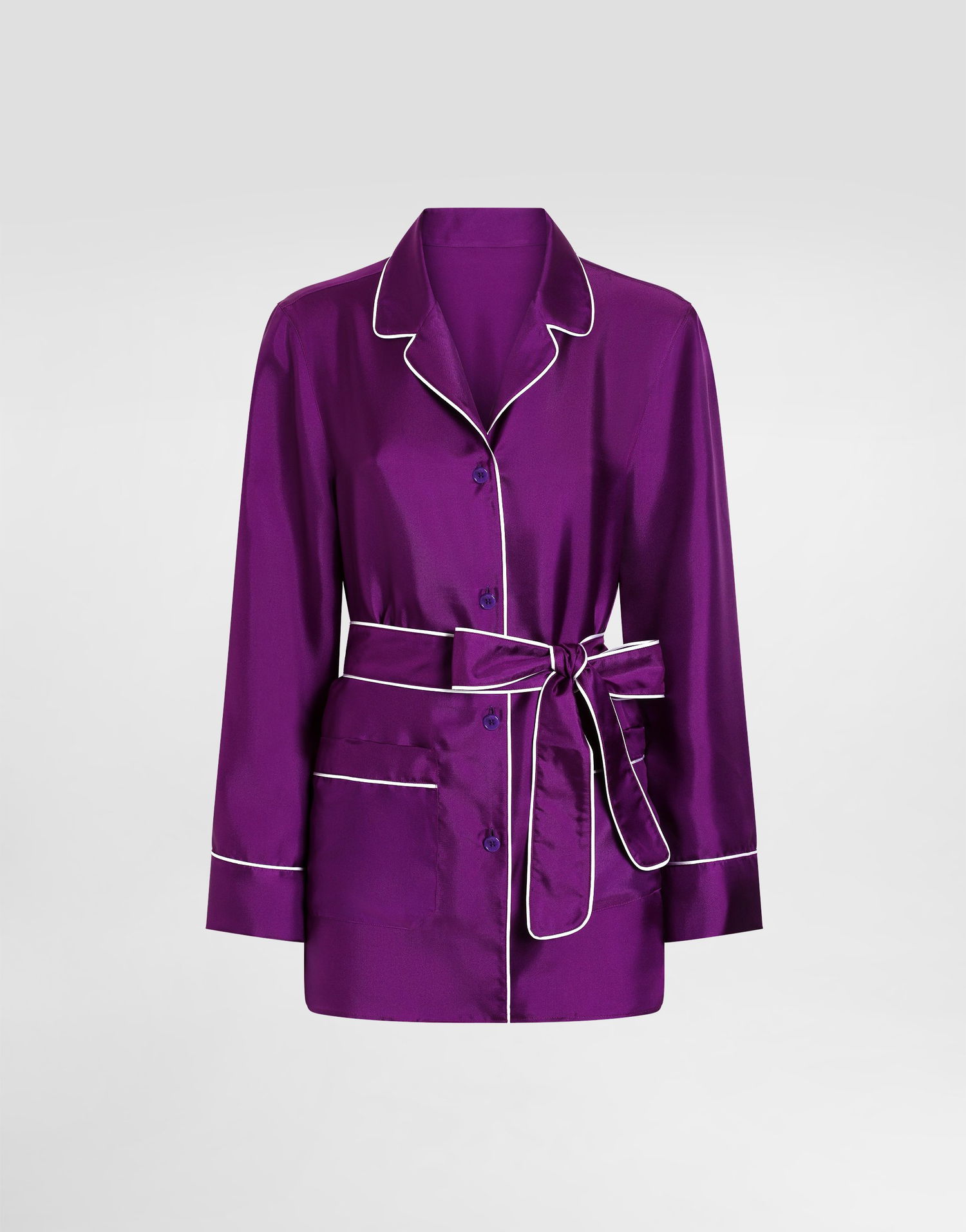 Košeľa Dolce & Gabbana Dolce & Gabbana Silk Twill Vanity Shirt Fialová | F5I89TFU10SF0571, 0