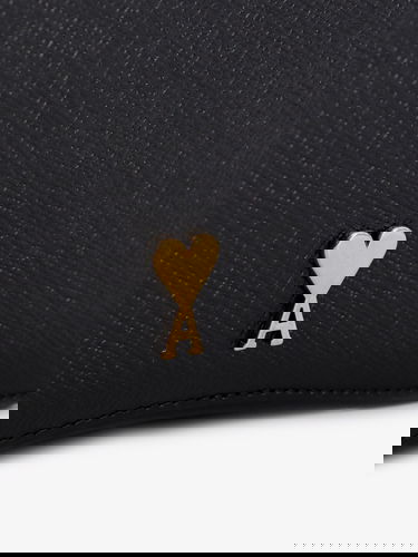 Kabelka AMI AMI Paris Women's Black Leather Shoulder Bag with Gold Heart Logo Čierna | ULL005AL0036001, 5