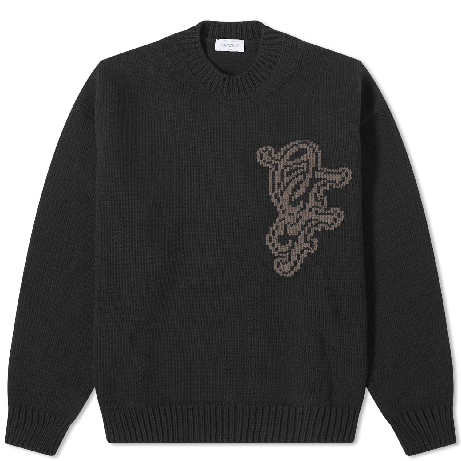 Mikina Off-White Logo Crew Knit Čierna | OMHE167S24KNI0011009, 0