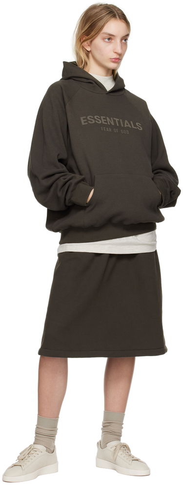 Mikina Fear of God Fear of God ESSENTIALS Raglan Waffle Knit Hoodie Hnedá | 192BT224020F, 3