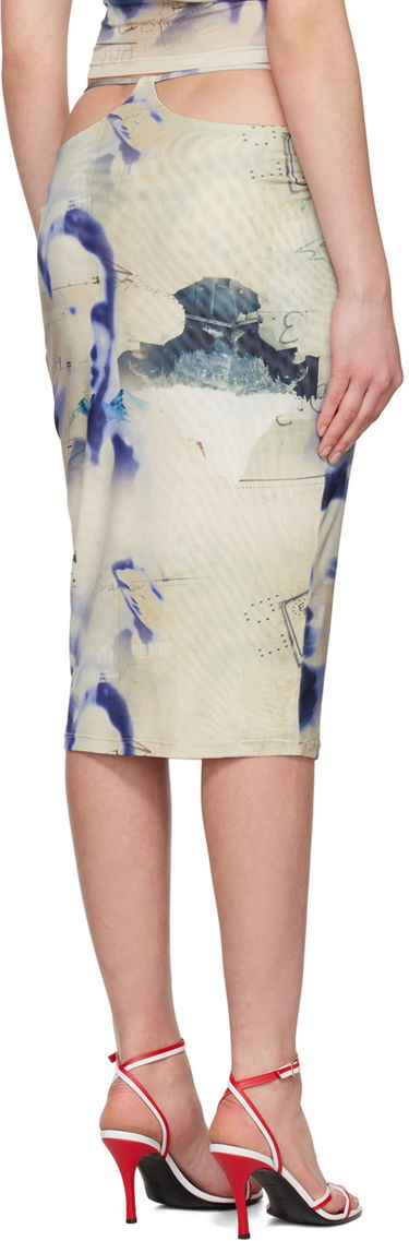 Sukňa Miaou Miaou Verona Printed Midi Skirt Béžová | 4027PM2COR, 2