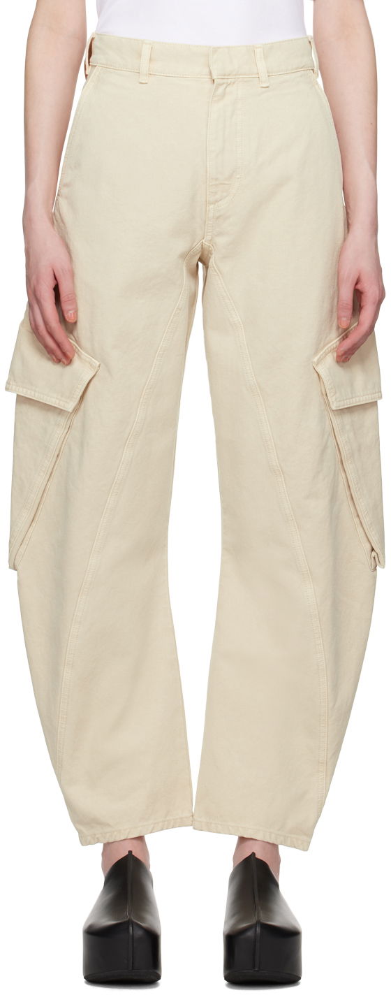 Nohavice JW Anderson Beige Twisted Trousers Béžová | TR0346-PG1476, 0