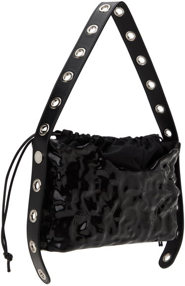 Kabelka Ottolinger Signature Crinkled Patent Baguette with Eyelet Strap Čierna | 2702108, 2