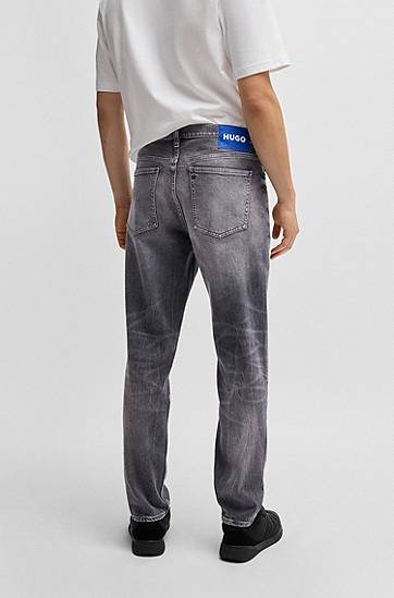 Džínsy BOSS Tapered-Fit Stretch Denim Jeans Šedá | 50529181, 1