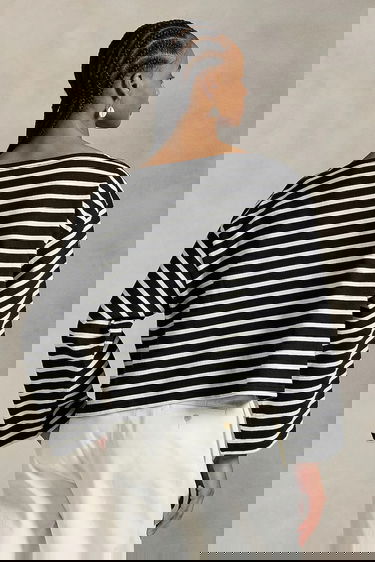 Tričko Polo by Ralph Lauren Polo Ralph Lauren Striped Cropped Long Sleeve T-Shirt Čierna | 211959103, 1