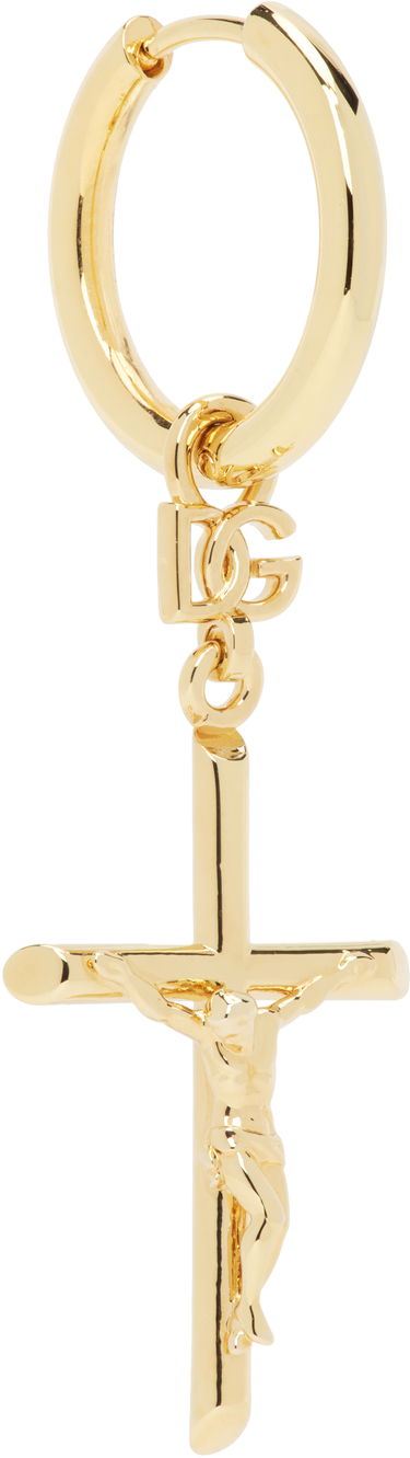 Náušnice Dolce & Gabbana Dolce&Gabbana DNA Cross Single Earring Žltá | WEQ1D1W1111, 1