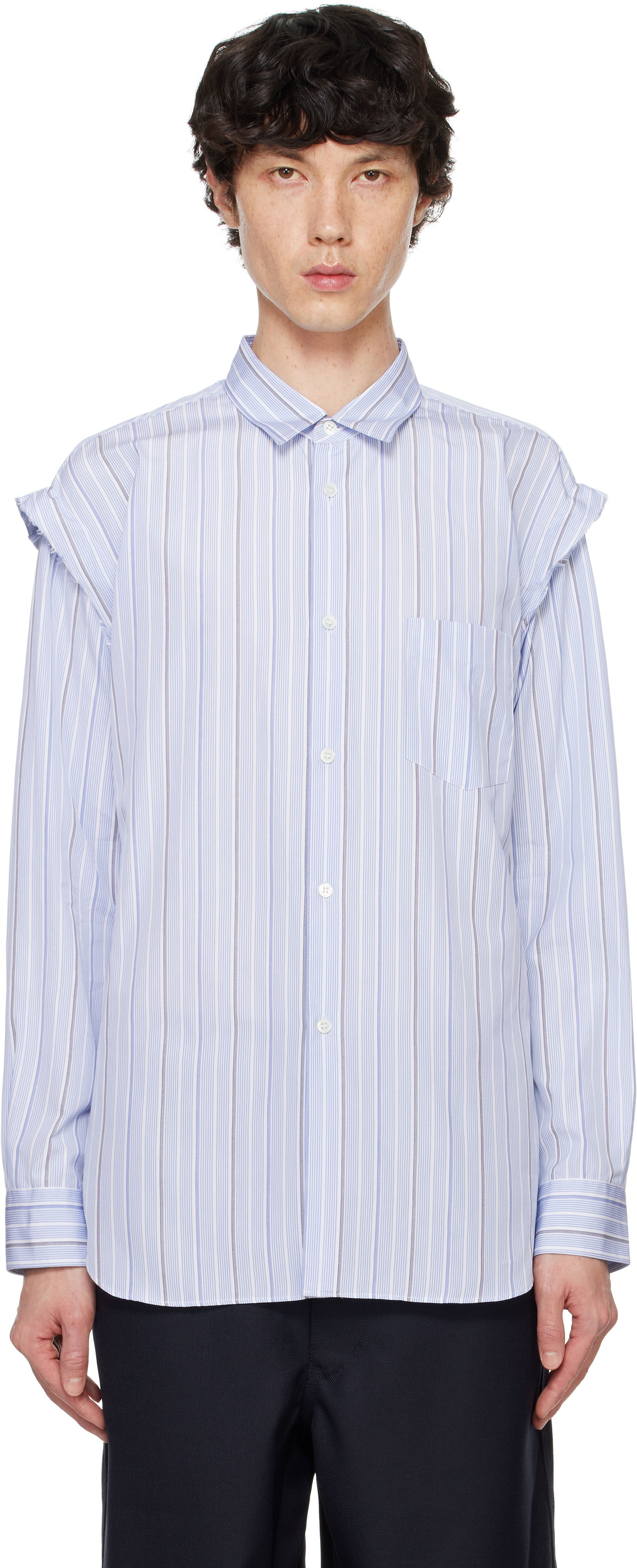 Košeľa Comme des Garçons Striped Shirt Modrá | FN-B029-051, 0
