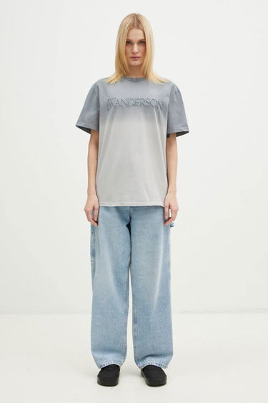 Tričko JW Anderson JW Anderson Logo Embroidery Gradient T-Shirt Šedá | JT0244.PG1551.929, 9