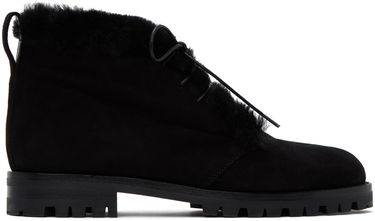 Oblečenie Manolo Blahnik Manolo Blahnik Mircus Suede Ankle Boots with Shearling Trim Čierna | 320-1233-0004, 0